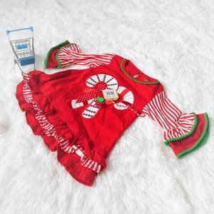 Magical Season Candy Canes Nightgown 18M Baby Red